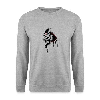 dragon tribal tatouage forme 2004 uuu w - Sweat-shirt Unisexe - gris chiné - Devant - Alina (178cm) & Michal (187cm)