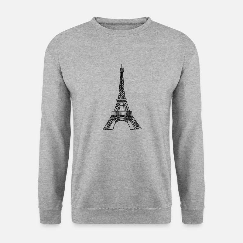 Eifelturm , Paris, Frankreich, Sehenswürdigkeit - Unisex Pullover - Weißgrau meliert