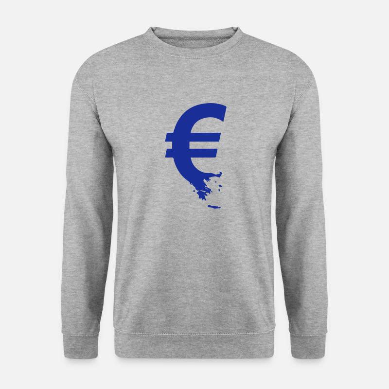 Euro-Krise Gliederung € - Unisex Pullover - Weißgrau meliert