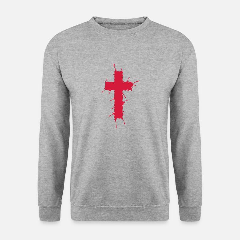 Cross - Unisex Pullover - Weißgrau meliert