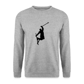 Ski - Unisex Pullover - Weißgrau meliert - Vorne - Alina (178cm) & Michal (187cm)