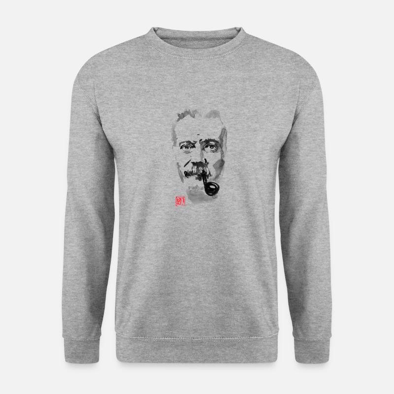 Georges Brassens - Unisex Pullover - Weißgrau meliert