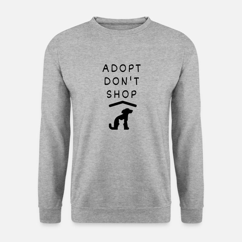 adopt, don´t shop - Tierliebe /Haustiere - Unisex Pullover - Weißgrau meliert