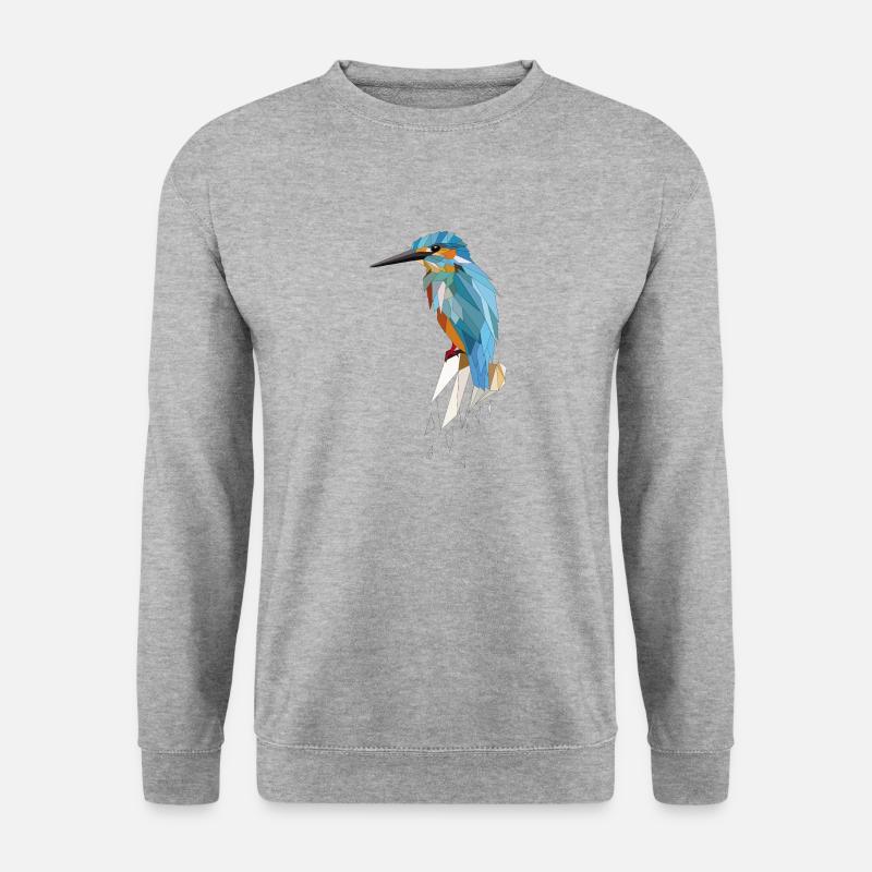 Eisvogel Polygon - Unisex Pullover - Weißgrau meliert