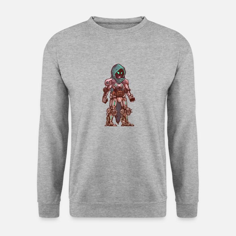 Cute rusty Roboter - Unisex Pullover - Weißgrau meliert