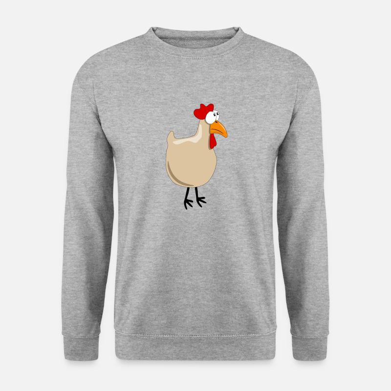 Verrücktes Huhn - Unisex Pullover - Weißgrau meliert