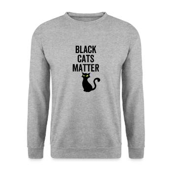 Les chats noirs comptent - Sweat-shirt Unisexe - gris chiné - Devant - Alina (178cm) & Michal (187cm)