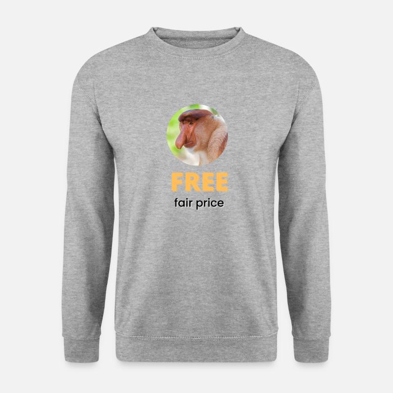 Prix juste gratuit | Texte noir - Sweat-shirt Unisexe - gris chiné