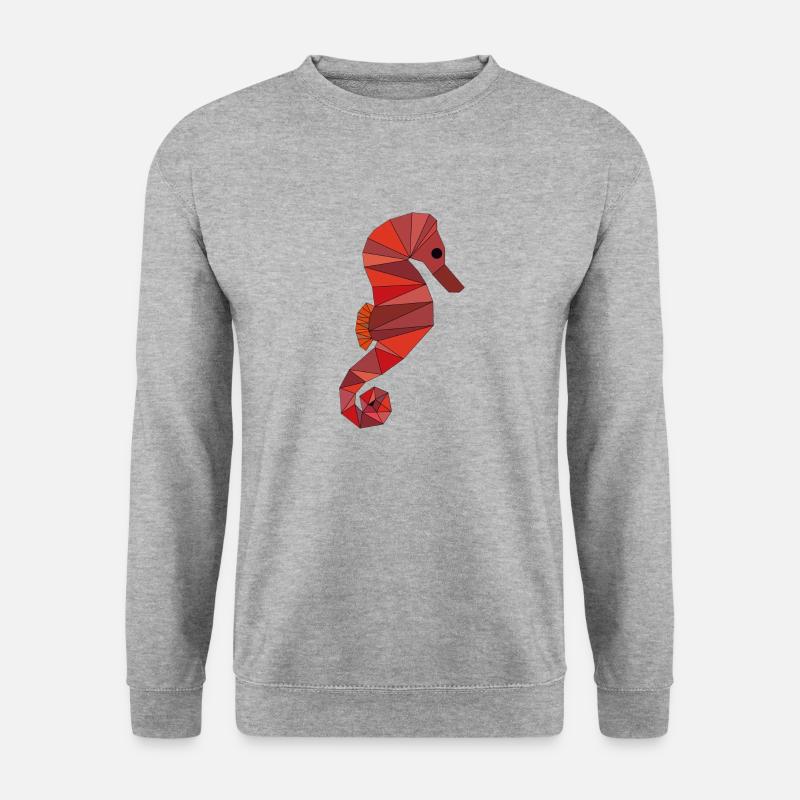 Seepferdchen geometrisch - Unisex Pullover - Weißgrau meliert