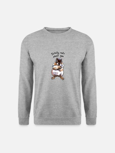 Ich bin total verrückt nach dir - Eichhörnchen - Unisex Pullover - Weißgrau meliert