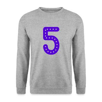 5 YEARS. 5TH ANNIVERSARY. BIRTHDAY 5 YEARS. FIVE - Unisex Sweatshirt - salt & pepper - Front - Alina (178cm) & Michal (187cm)