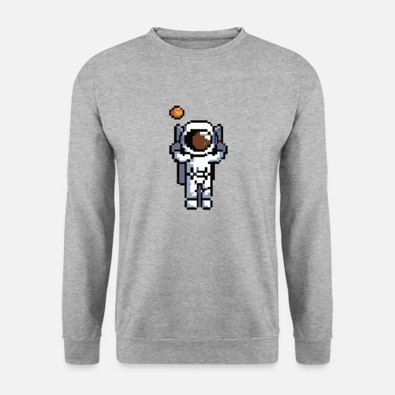 Astronaut pixelated space gift idea - Unisex Sweatshirt - salt & pepper