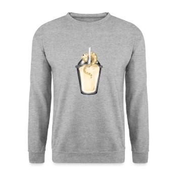 Milkshake avec dragon - Sweat-shirt Unisexe - gris chiné - Devant - Alina (178cm) & Michal (187cm)
