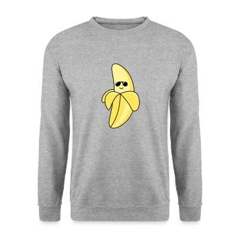 cool banana 01 - Unisex Pullover - Weißgrau meliert - Vorne - Alina (178cm) & Michal (187cm)