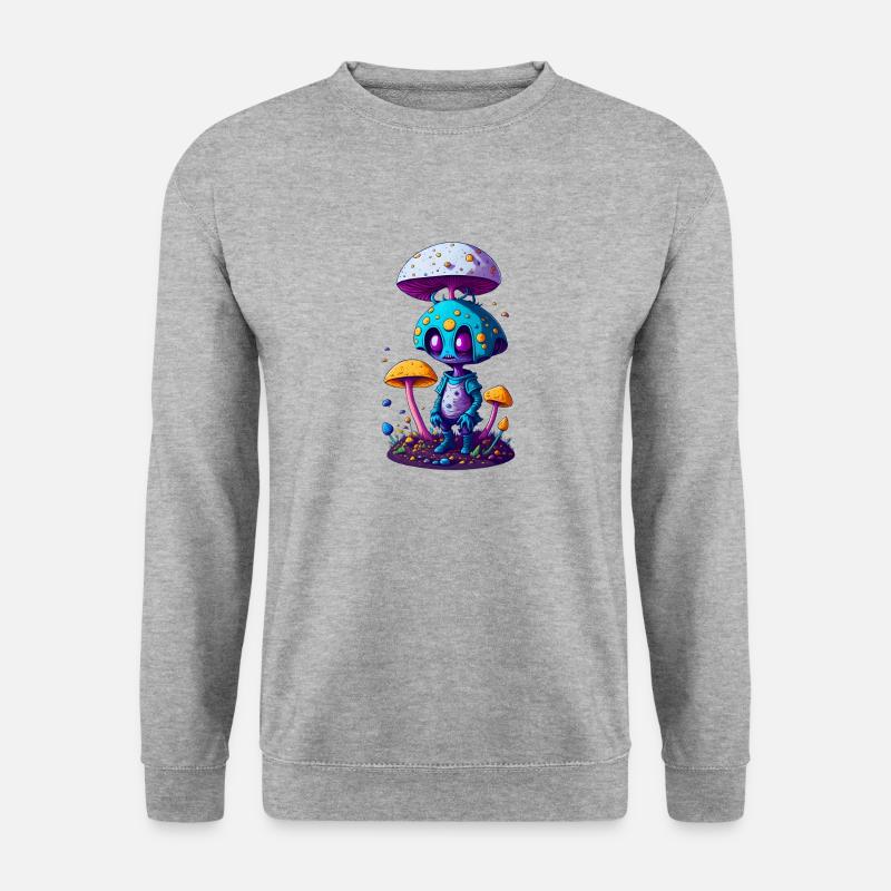 Trippy Alien 01 - Unisex Pullover - Weißgrau meliert
