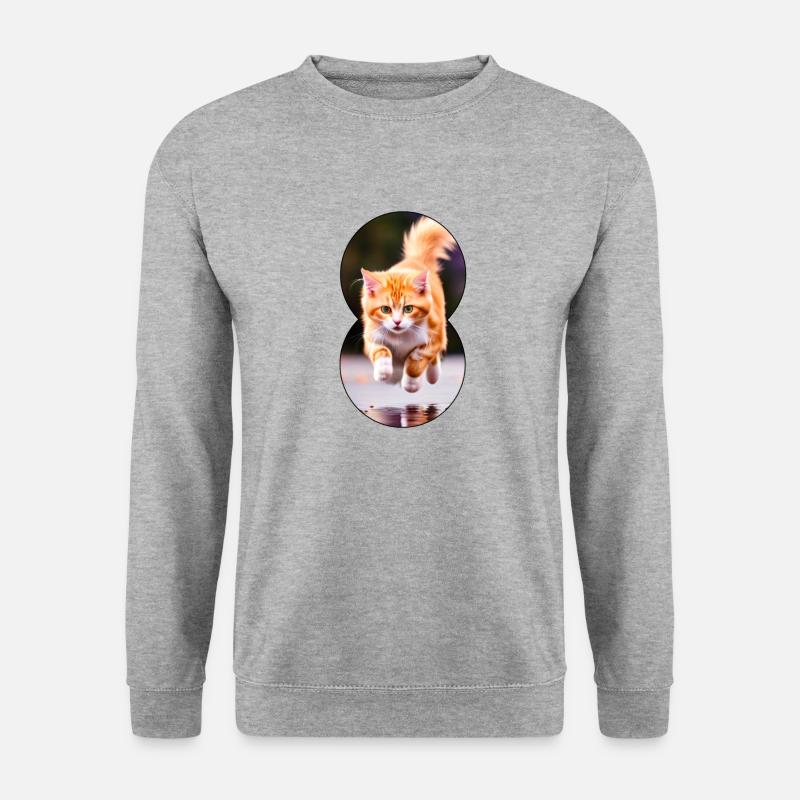 Running cat 4 - Unisex Pullover - Weißgrau meliert