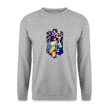jesus bibel christliche religion christliches kreuz christlich - Unisex Pullover - Weißgrau meliert - Vorne - Alina (178cm) & Michal (187cm)