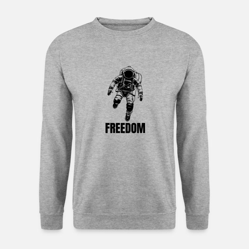 Astronaut - Freedom - Unisex Pullover - Weißgrau meliert