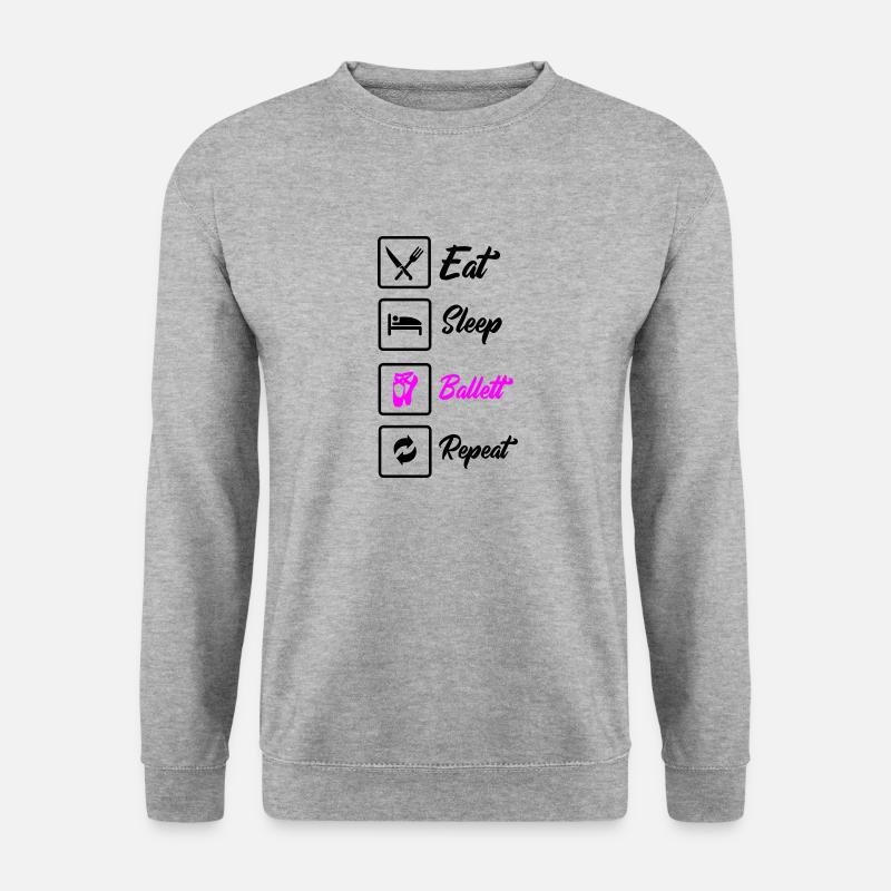 eat sleep ballett repeat - Unisex Pullover - Weißgrau meliert