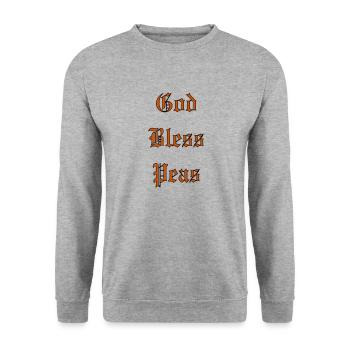 GodBlessPeas - Sweat-shirt Unisexe - gris chiné - Devant - Alina (178cm) & Michal (187cm)