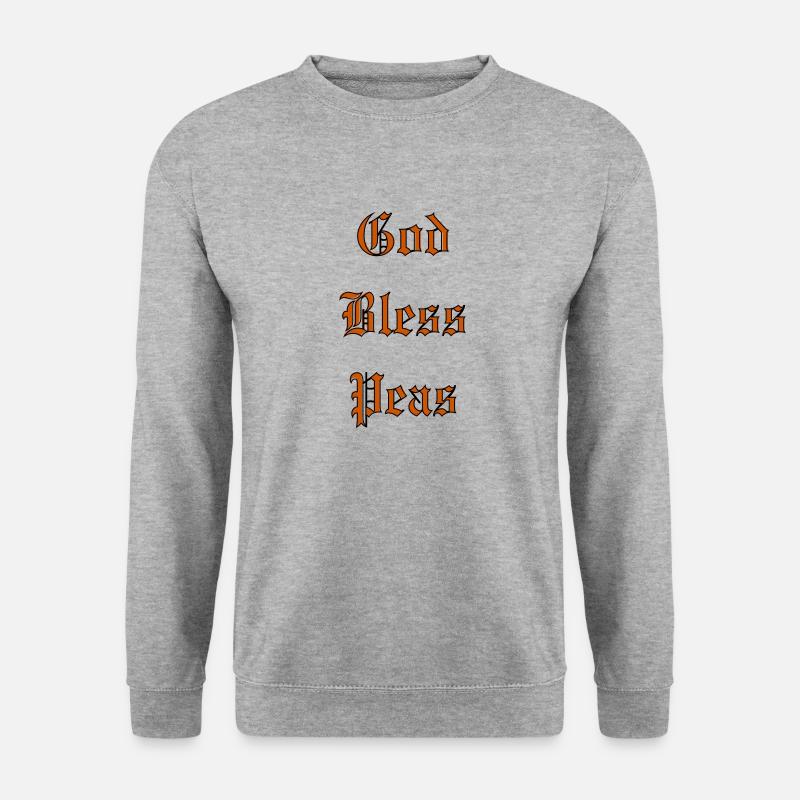 GodBlessPeas - Unisex Pullover - Weißgrau meliert