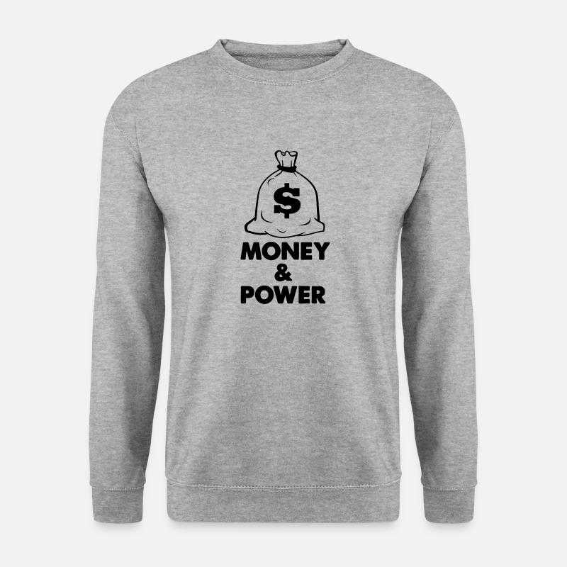 money and power1 - Unisex Pullover - Weißgrau meliert