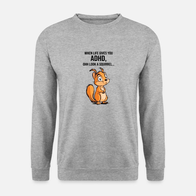 ADHS Eichhörnchen - Unisex Pullover - Weißgrau meliert
