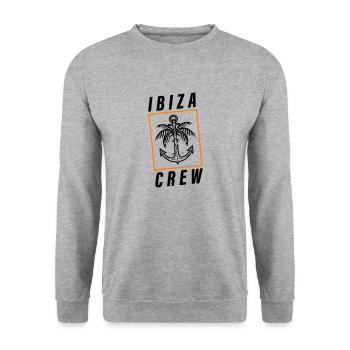 Ibiza Crew Anchor Palm Tree Holidays - Sweat-shirt Unisexe - gris chiné - Devant - Alina (178cm) & Michal (187cm)