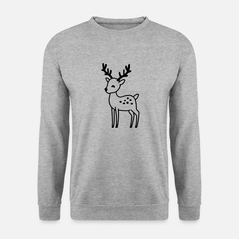 Weihnachtsrentiere - Unisex Pullover - Weißgrau meliert