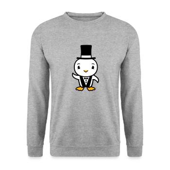 oiseau mari chapeau haut de forme costume mariage riche - Sweat-shirt Unisexe - gris chiné - Devant - Alina (178cm) & Michal (187cm)