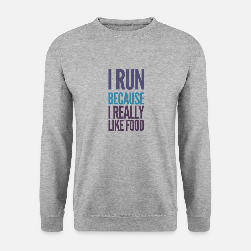 Ich laufe - Unisex Pullover - Weißgrau meliert