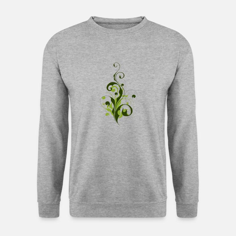 Abstrakte Pflanze - Blume - Flora - Unisex Pullover - Weißgrau meliert