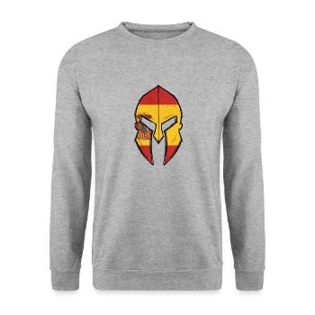 Drapeau de l’Espagne en casque spartiate - Sweat-shirt Unisexe - gris chiné - Devant - Alina (178cm) & Michal (187cm)