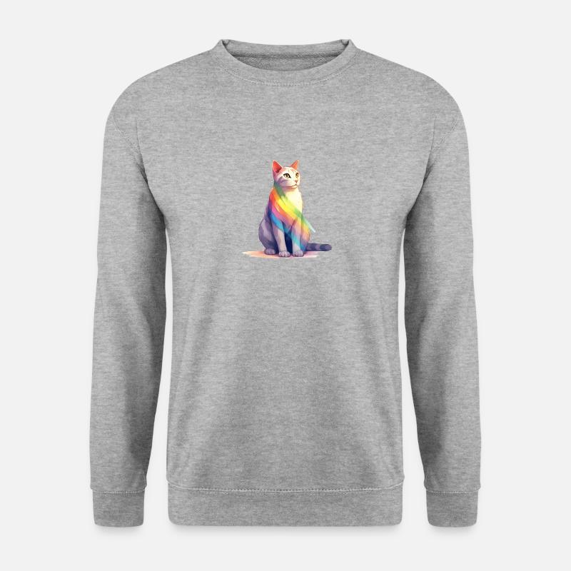 LBTQ+ Katze - Unisex Pullover - Weißgrau meliert