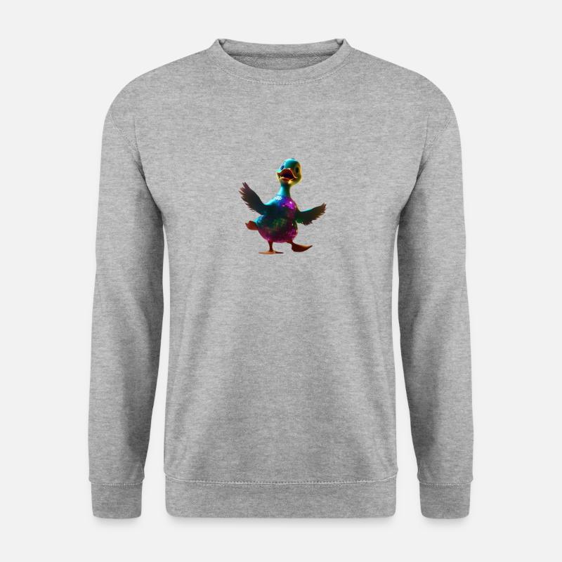 Tanzende Ente - Unisex Pullover - Weißgrau meliert