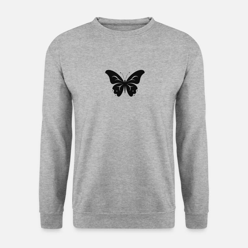 Schmetterling - Unisex Pullover - Weißgrau meliert