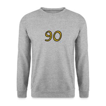 90. 90 YEARS. 90TH ANNIVERSARY. 90TH ANNIVERSARY. - Unisex Sweatshirt - salt & pepper - Front - Alina (178cm) & Michal (187cm)