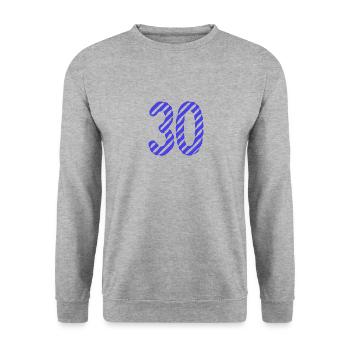 30. 30 ANS. 30e ANNIVERSAIRE. ANNIVERSAIRE 30 ANS. - Sweat-shirt Unisexe - gris chiné - Devant - Alina (178cm) & Michal (187cm)