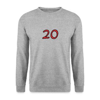 20. 20 ANS. 20e ANNIVERSAIRE. ANNIVERSAIRE 20 ANS. - Sweat-shirt Unisexe - gris chiné - Devant - Alina (178cm) & Michal (187cm)