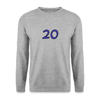 20. 20 ANS. 20e ANNIVERSAIRE. ANNIVERSAIRE 20 ANS. - Sweat-shirt Unisexe - gris chiné - Devant - Alina (178cm) & Michal (187cm)