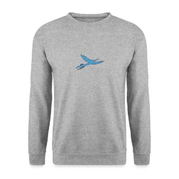 dino 266 - Unisex Pullover - Weißgrau meliert - Vorne - Alina (178cm) & Michal (187cm)