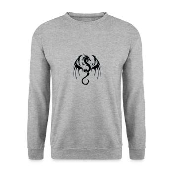 dragon tribal - Unisex Pullover - Weißgrau meliert - Vorne - Alina (178cm) & Michal (187cm)