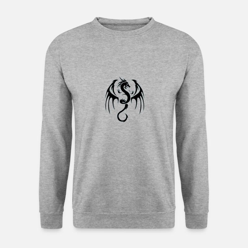 dragon tribal - Unisex Pullover - Weißgrau meliert
