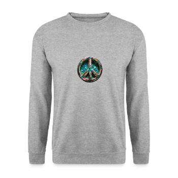 peace,peace sign,sequins,metallic - Unisex Sweatshirt - salt & pepper - Front - Alina (178cm) & Michal (187cm)