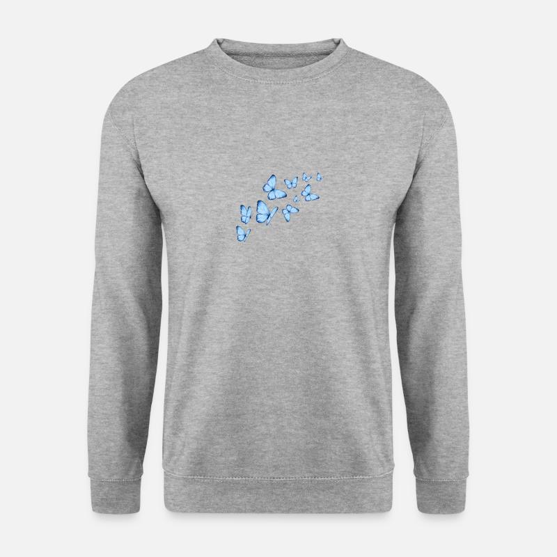 Schmetterlinge - Unisex Pullover - Weißgrau meliert