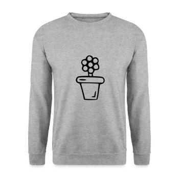 Plant drawing nature sketch black - Unisex Sweatshirt - salt & pepper - Front - Alina (178cm) & Michal (187cm)