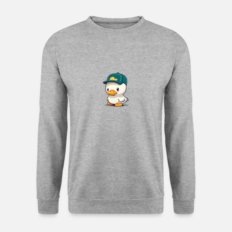 Cute duck 1 - Unisex Pullover - Weißgrau meliert