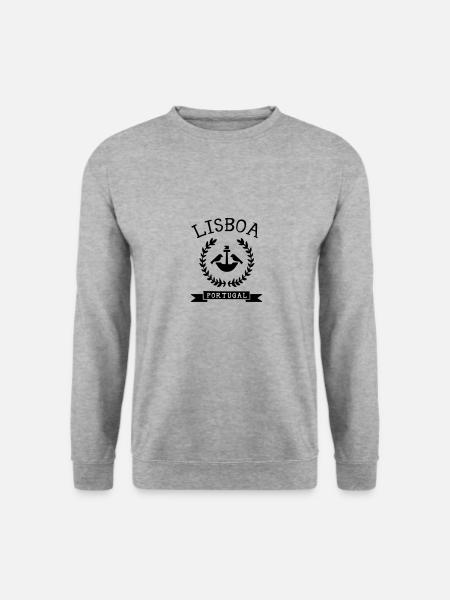 Lisboa Wappen Portugal - Unisex Pullover - Weißgrau meliert