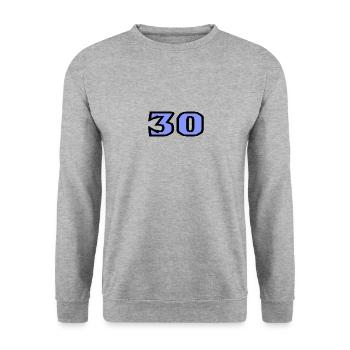 30. 30 YEARS. 30th ANNIVERSARY. 30TH ANNIVERSARY. - Unisex Sweatshirt - salt & pepper - Front - Alina (178cm) & Michal (187cm)