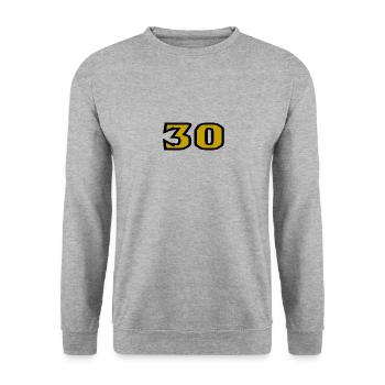 30. 30 YEARS. 30th ANNIVERSARY. 30TH ANNIVERSARY. - Unisex Sweatshirt - salt & pepper - Front - Alina (178cm) & Michal (187cm)